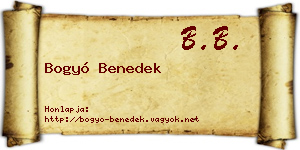 Bogyó Benedek névjegykártya