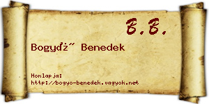 Bogyó Benedek névjegykártya