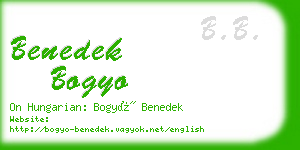 benedek bogyo business card